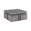 Table basse grise vieillie avec tabourets de rangement-2107596728
