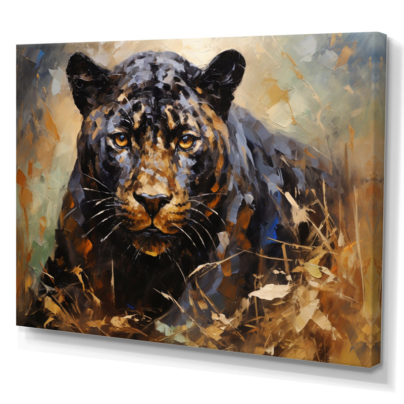 «Bevash Gold Panther Presence», reproduction sur toile, H 12 po x l 20 po x P 1 po, Toile tendue