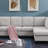 Linen Sectional Sofa With Right Facing Chaise-700705551