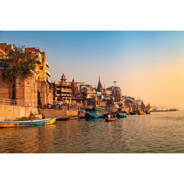 Longshore Tides Ghats (Banks) On The Ganges River - Wrapped Canvas ...