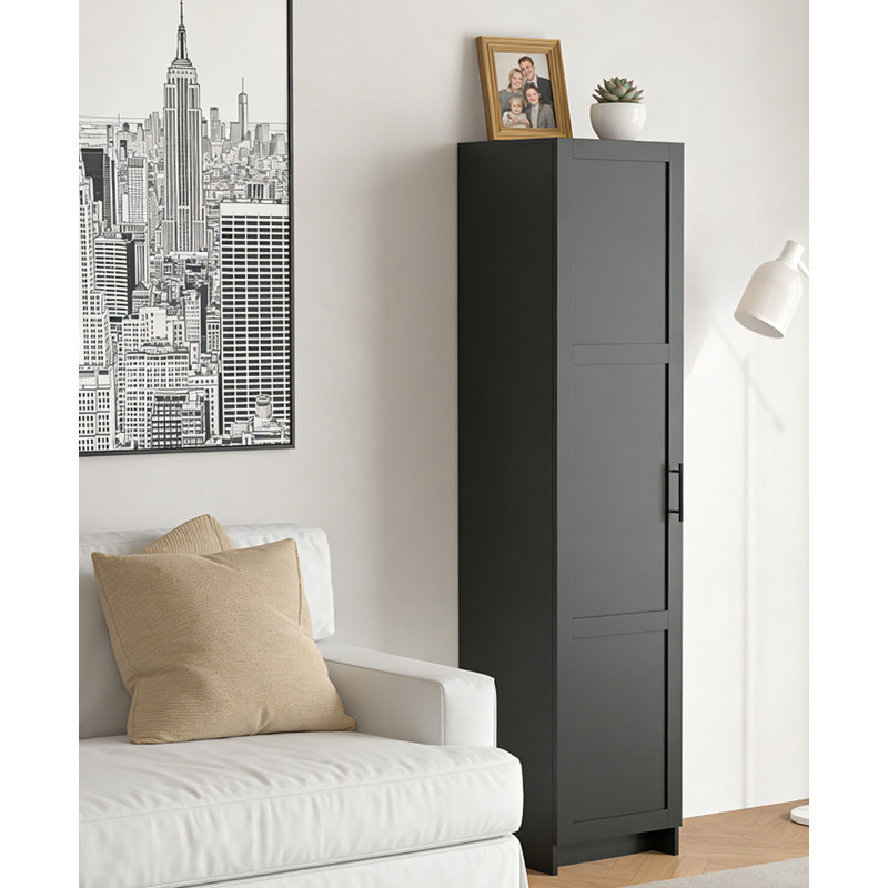 70.87" Tall Narrow Storage Cabinet Single Door, Space-Saving Corner Cupboard for Small Spaces for Living Room/Kitchen/Laundry/Bedroom
