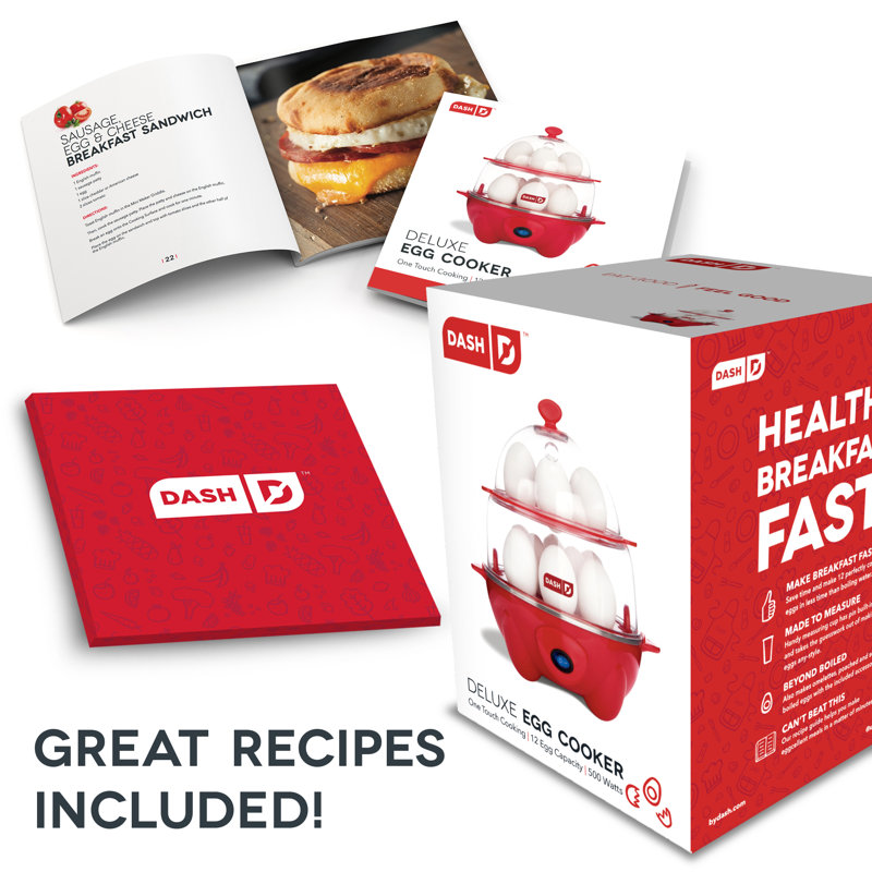 Red Deluxe Rapid Egg Cooker with Auto Shut Off