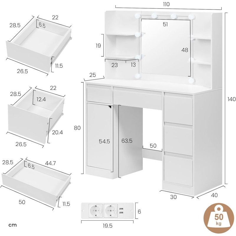 Richmal Dressing Table with Mirror