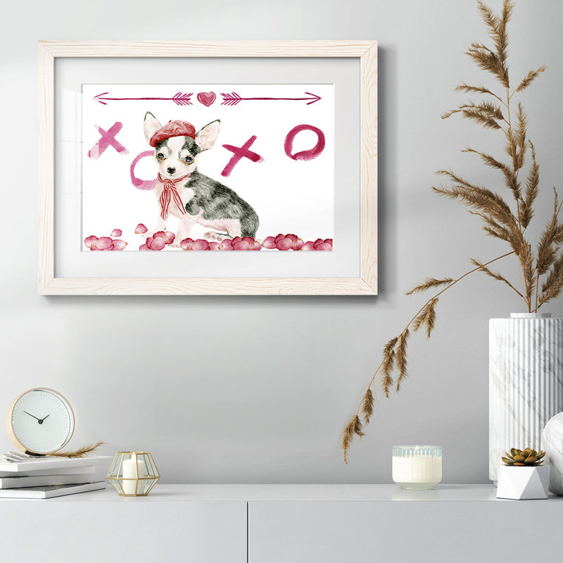 Chiot Valentine Collection A, H 18 po x l 26 po x P 1,5 po, Blanc