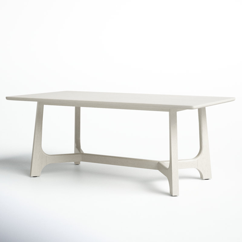 Burk 76" White Wash Trestle Dining Table