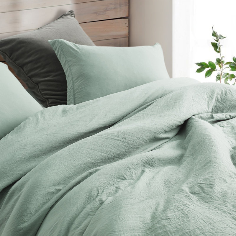 Natural Loft Sage Green Prewashed Microfiber Duvet Cover Set, Twin XL Duvet Cover + 1 Sham