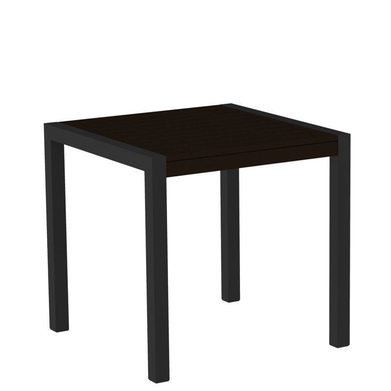Table de salle à manger POLYWOOD MOD, Noir texturé, Acajou, L 29,75 po x P 29,75 po