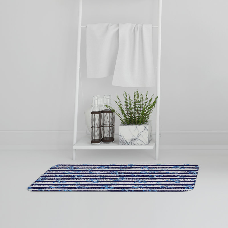 Aivry Memory Foam Non-Slip Bath Rug, Linear Anchor