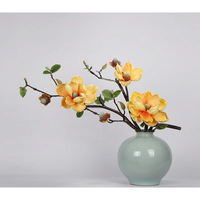 Vase en céramique classique, ornement en forme de fleur de magnolia