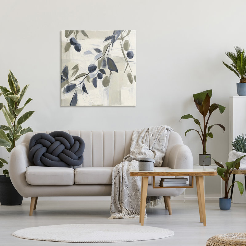 Toile douce de verdure méditerranéenne, design par Mona Grace, H 30 po x l 30 po