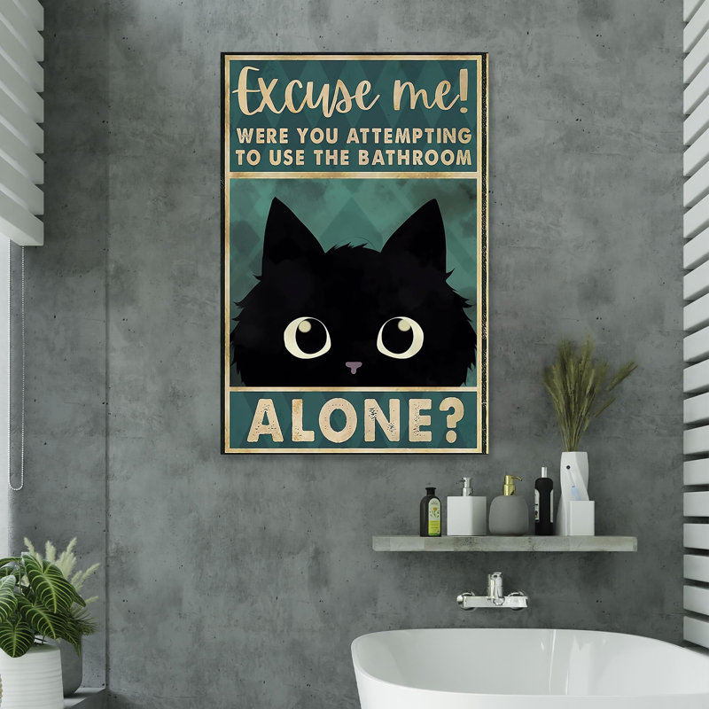 «Black Cat Excuse Me», impression sur toile tendue, L 24 po x H 36 po