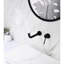 Robinet de lavabo de salle de bain noir mat, levier simple pour un contrôle facile de la température de l'eau, drain escamotable inclus, construit avec un robinet mural en laiton et en acier inoxydable noir, poignée à débit précis-121598769