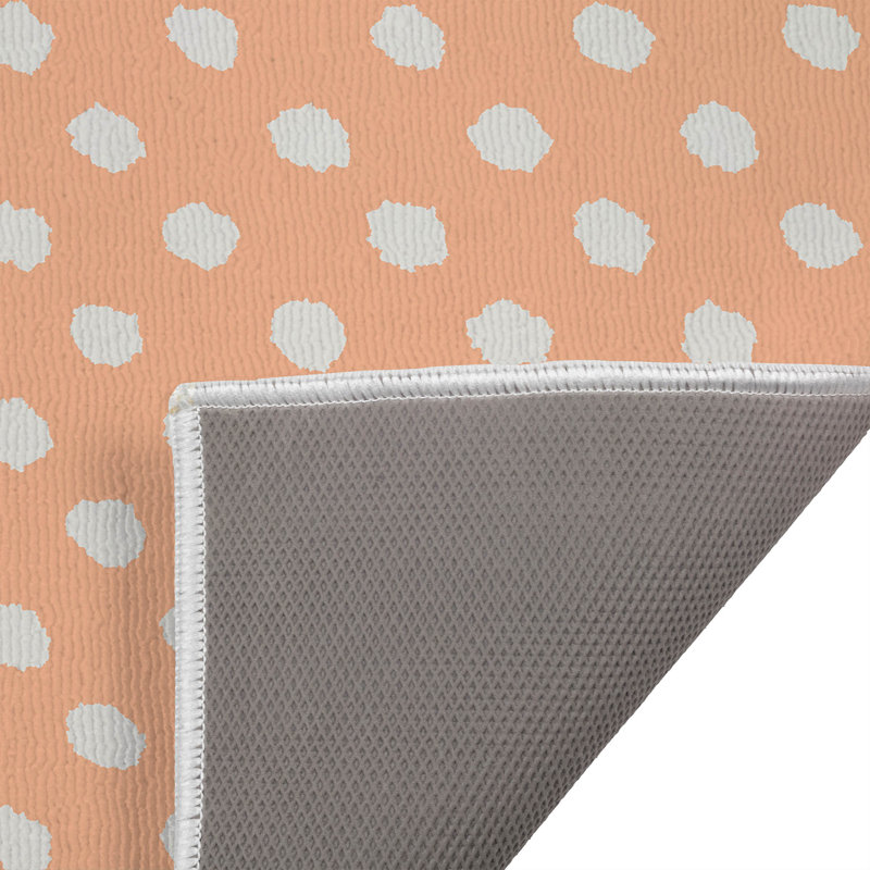 Grunge Dot Outdoor Doormat, Peach/Orange, L 21 po x L 34 po