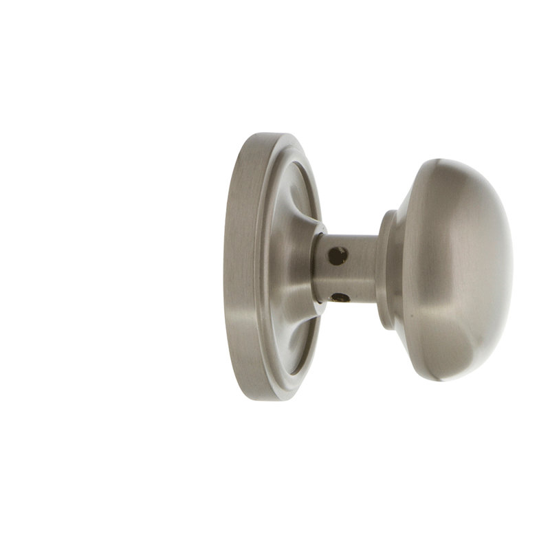 Rosette classique avec bouton de porte New York, Nickel satiné, 2 3/8 po