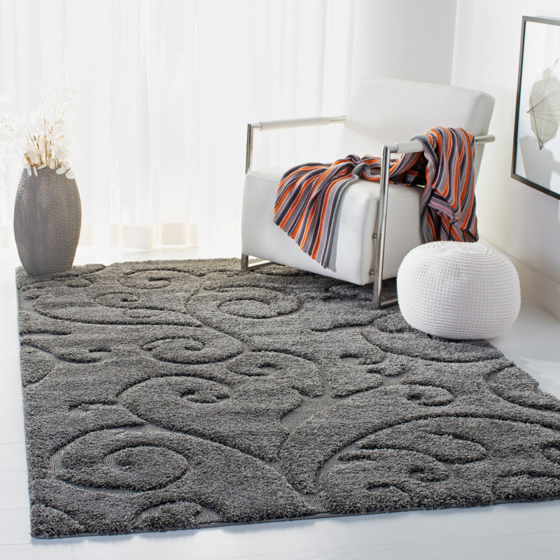Tapis gris Chaffin, Rectangle 9 pi 6 po x 13 pi, Gris foncé