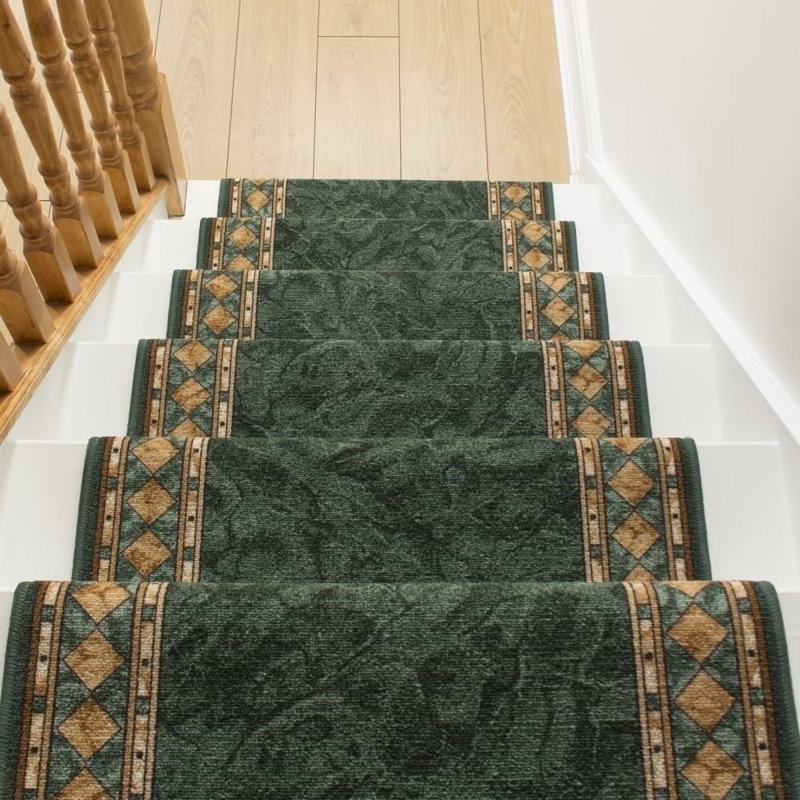 Stair Runner Damask Area Rug, Runner 100 x 480 cm