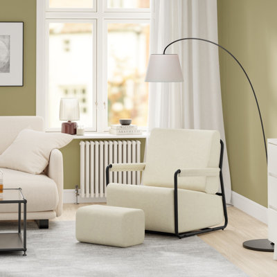 Upholstered Flannel Armchair