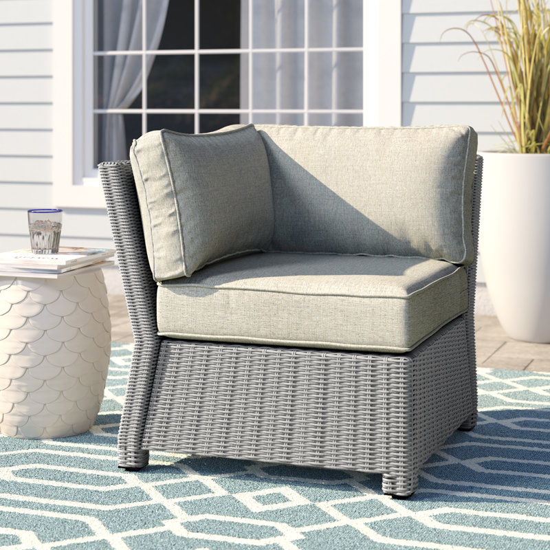 Chaise de coin avec coussins Mosier, Gris, Gris