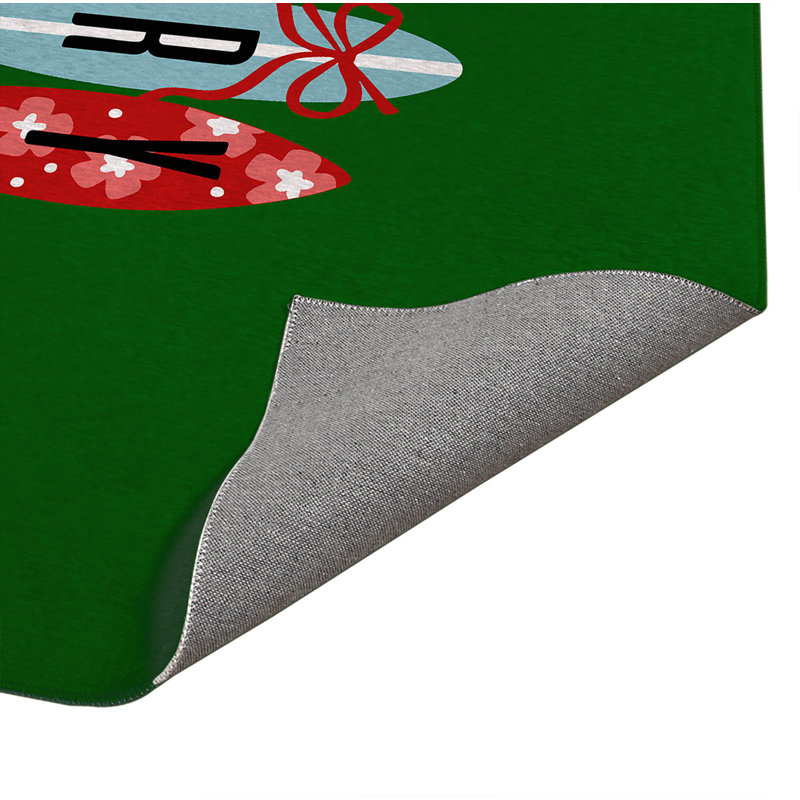 Paillasson d'intérieur Merry Surf, L 60 po x L 84 po, Vert
