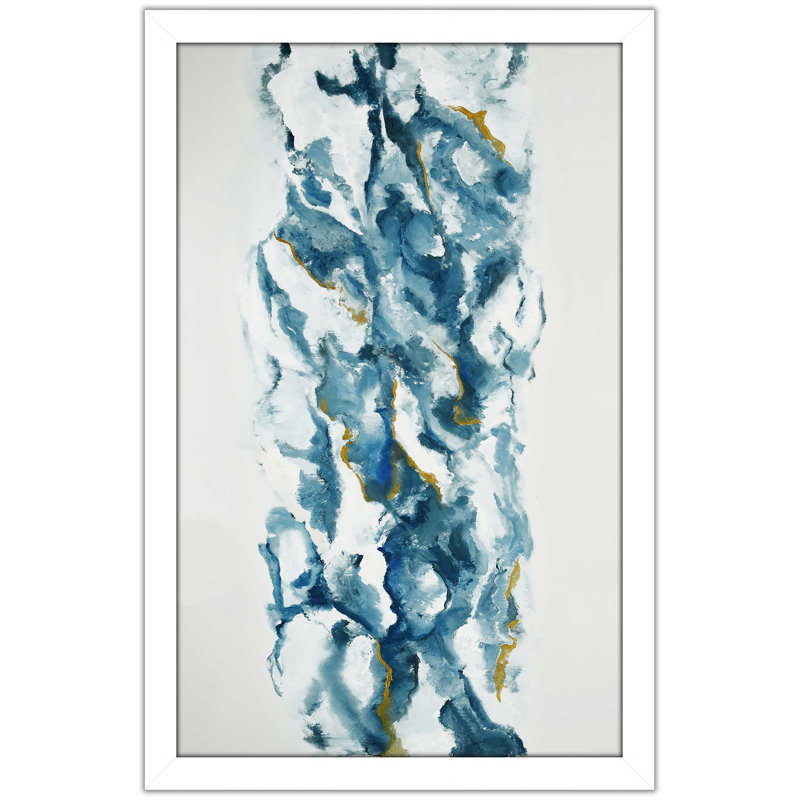 Into The Blue (Vert) - Imprimé, H 39,5 po x l 27,5 po x P 0,75 po, Cadre blanc