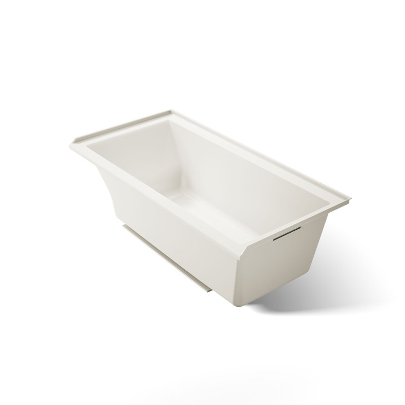 Underscore 60" x 30" Drop In Soaking Acrylic Bathtub, Cashmere, Right