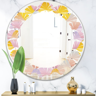 Leaves Geometrical Diamond II Cottage Americana Frameless Wall Mirror