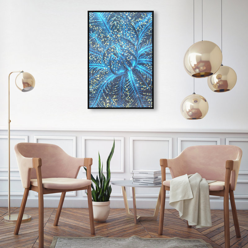 Neon Bloom Print by Oliver Gal, 55"H x 37"W, Black Floater Frame