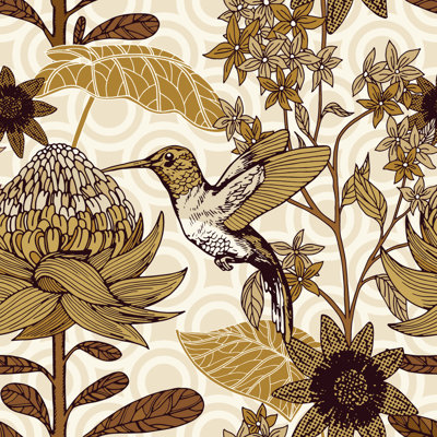 Birds And Flowers Wallpaper Floral Roll