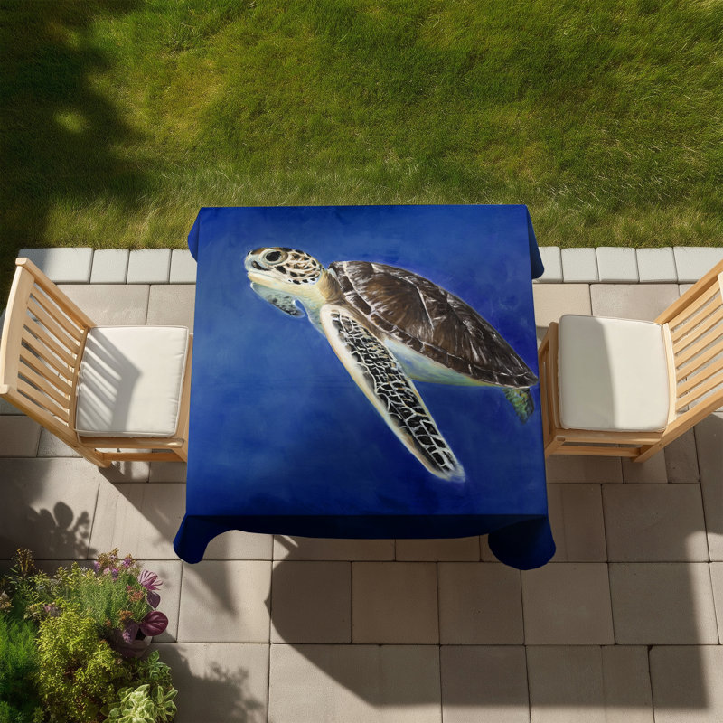 Beautiful Sea Turtle Tablecloth | Marine Decor Indoor/Outdoor