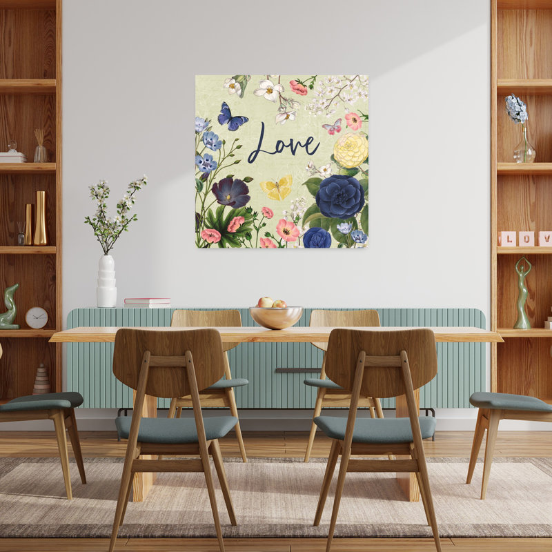 Indigo Garden V Flower Art, 36" H x 36" W