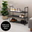  Range-chaussures à 3 niveaux - Range-chaussures pour placards, vestibules ou garages - Tablette de rangement avec cadre renforcé - Noir-1803064573
