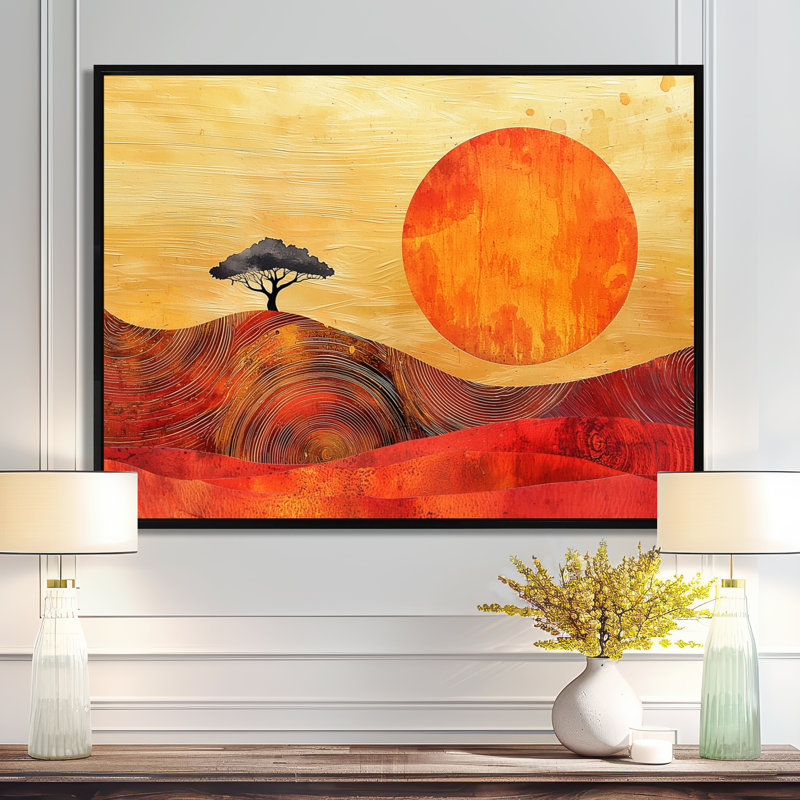 Iselda, lever de soleil, paysage du Sahara en Afrique - désert, art mural, Noir, noir, noir, noir, H 24 po x l 32 po