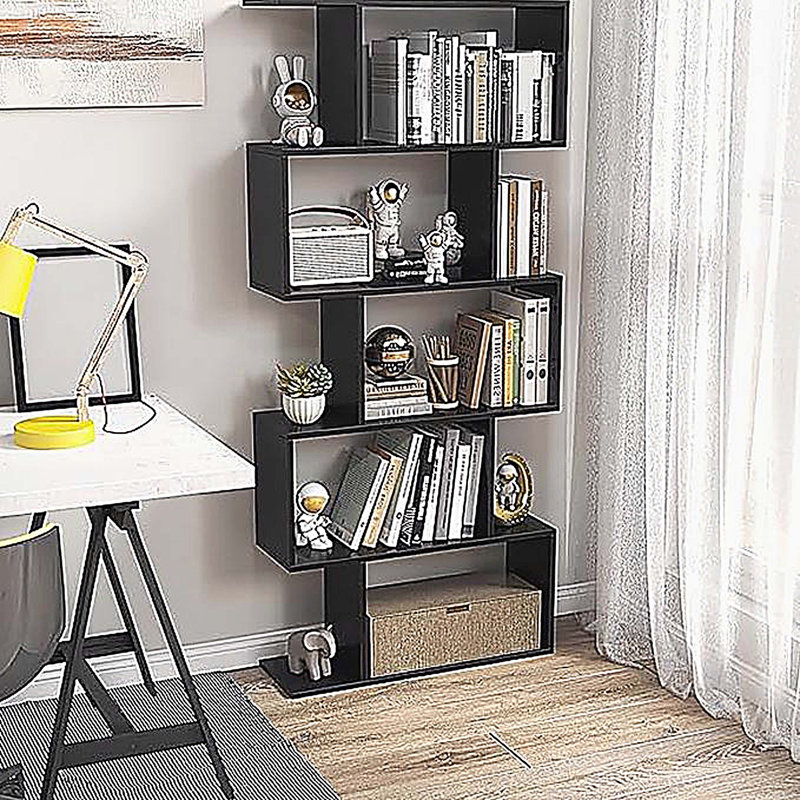 Grande bibliothèque avec bibliothèque à 5 niveaux en bois pour le bureau de la chambre à coucher du salon