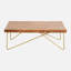Austreberto Table basse rectangulaire moderne 49,21 po x 25,59 po x 17,72 po avec incrustations en laiton