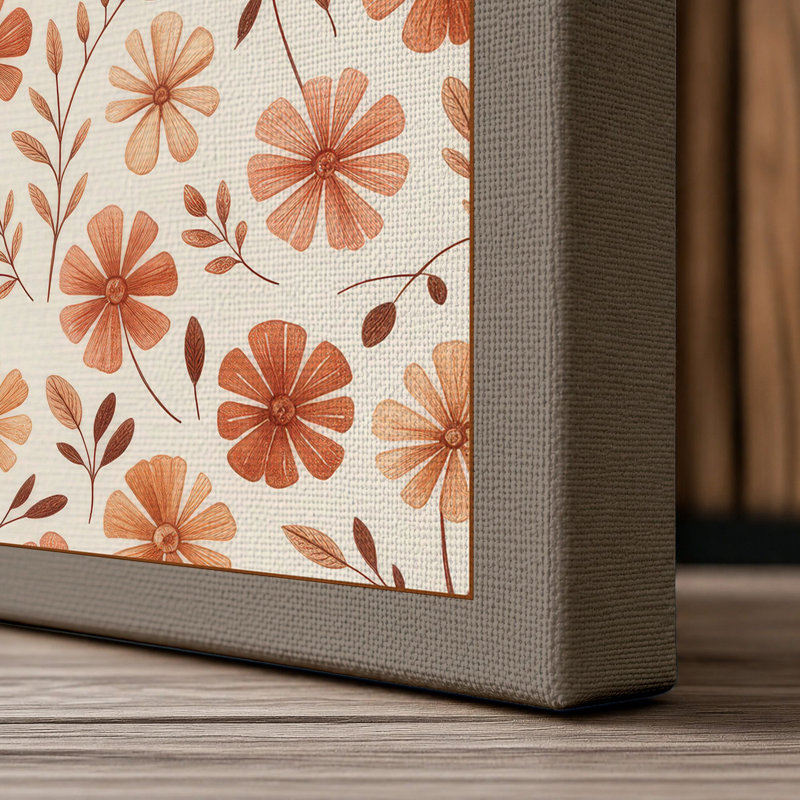 Scattered Warmth Botanical - Wrapped Canvas, 18x12 - 45.7 x 30.5 cm, Taupe Border