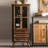 Black+Brown Solid Wood+Iron+Glass Display Cases-120279270