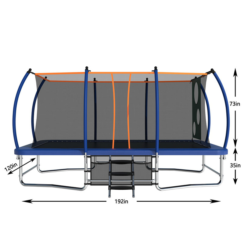 Trampoline carré 10X16FT, Bleu