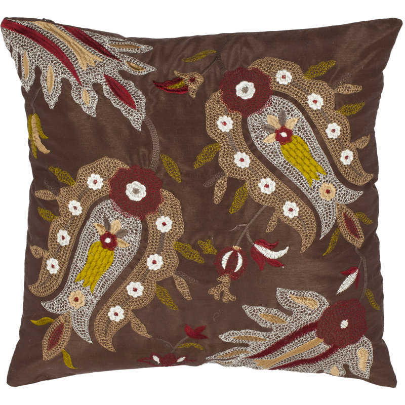 Floral Linen Reversible Throw Pillow