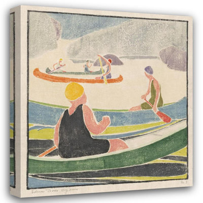 "Canoes" par Edna Boies Hopkins - Art mural sur toile tendue avec châssis
