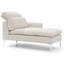 Chaise longue de 55 po pour bureau de chambre à coucher, rembourrée beige avec accoudoir gauche et coussin lombaire, bouton, rembourrage en mousse souple, choix de chaise d'assemblage simple - tissu, mousse haute densité, facile (bois