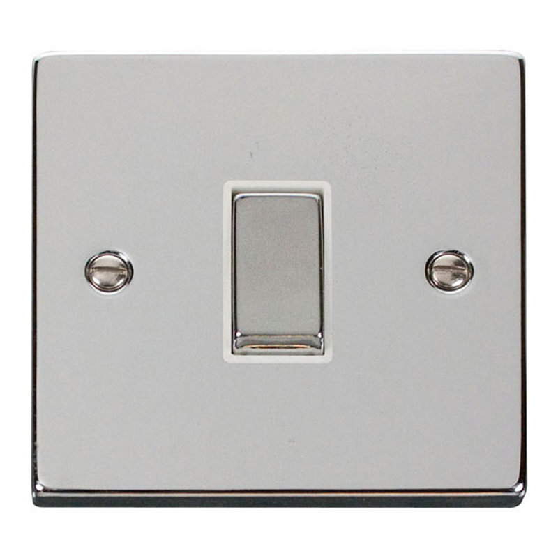 Polished Chrome 10A 1 Gang 2 Way Ingot Light Switch