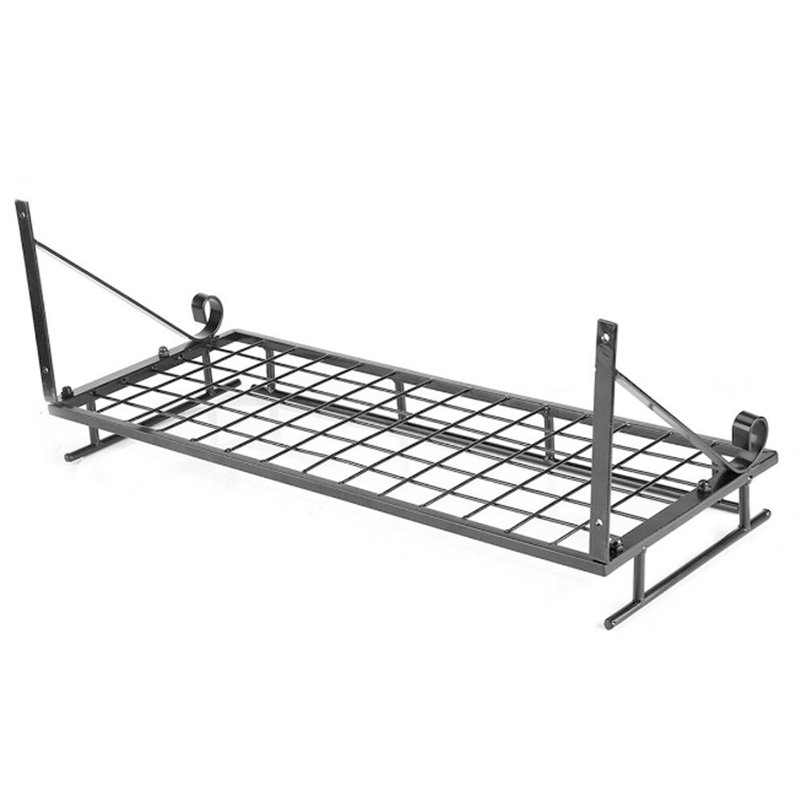 Metal Handcrafted Rectangle Wall Mounted Pot Rack, 25cm H x 90cm W x 24cm D