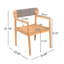 4 chaises d'extérieur en bois tressé gris aspect corde tressé pour toutes saisons