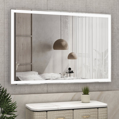 Miroir mural de salle de bain surdimensionné 60X40 pouces