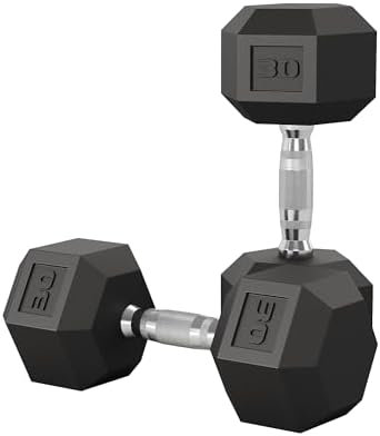 Haltères hexagonales de 5 à 50 lb, fonte recouverte de caoutchouc, poignée texturée, anti-roulis pour la gymnastique à domicile