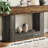 63 Inch Farmhouse 2-Tier Rustic Console Table With Storage Shelf And U-Shaped Gray Base, Perfect For Entryways And Living Rooms-1335701172