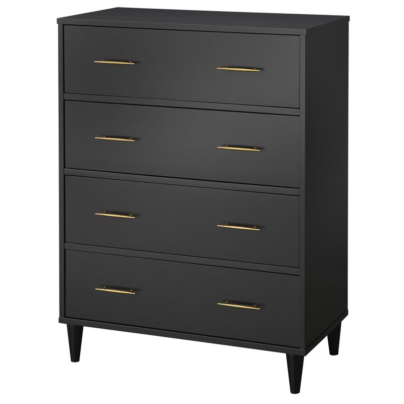 Commode 4 tiroirs Afrida, Noir
