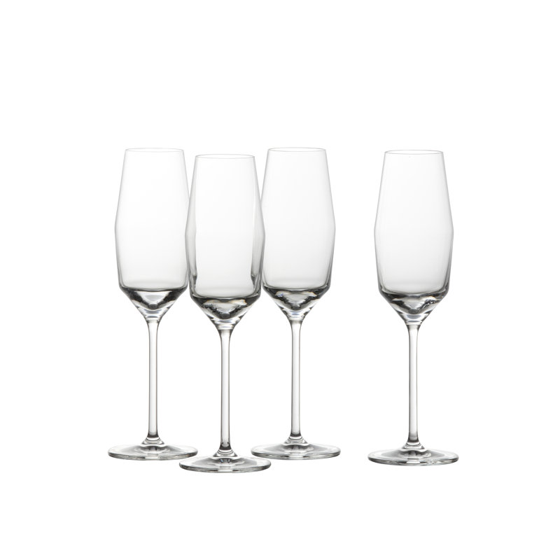 Gigi 10-Ounce Clear Crystal Champagne Flutes, Set of 4
