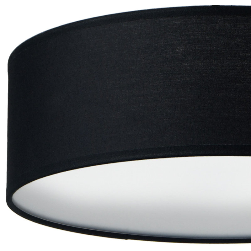 Mchone Fabric Flush Mount, Black, 10cm H x 40cm W x 40cm D
