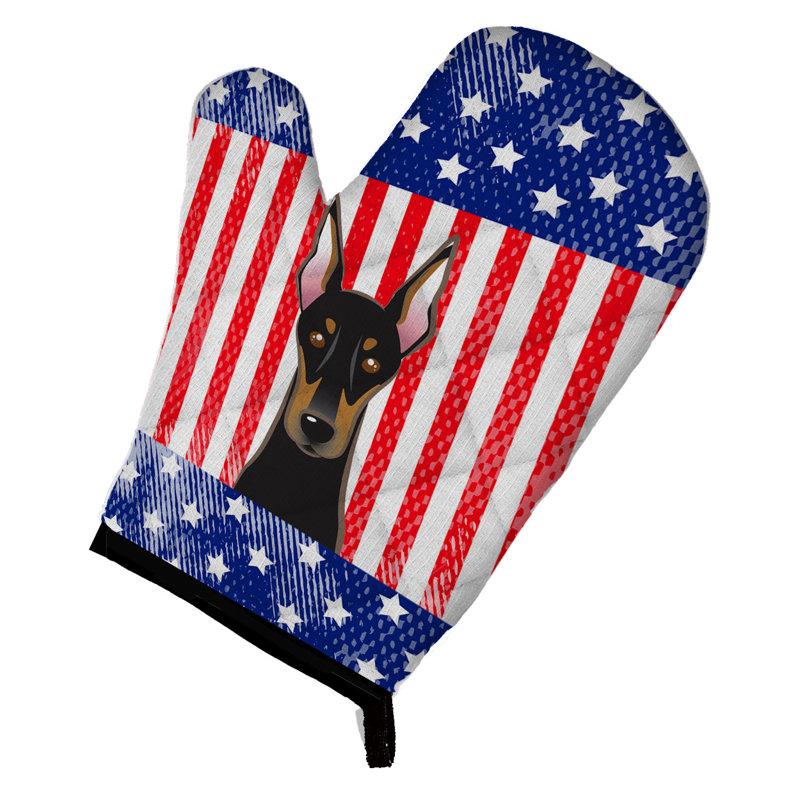 Doberman pour trésors et four caroline American Flag